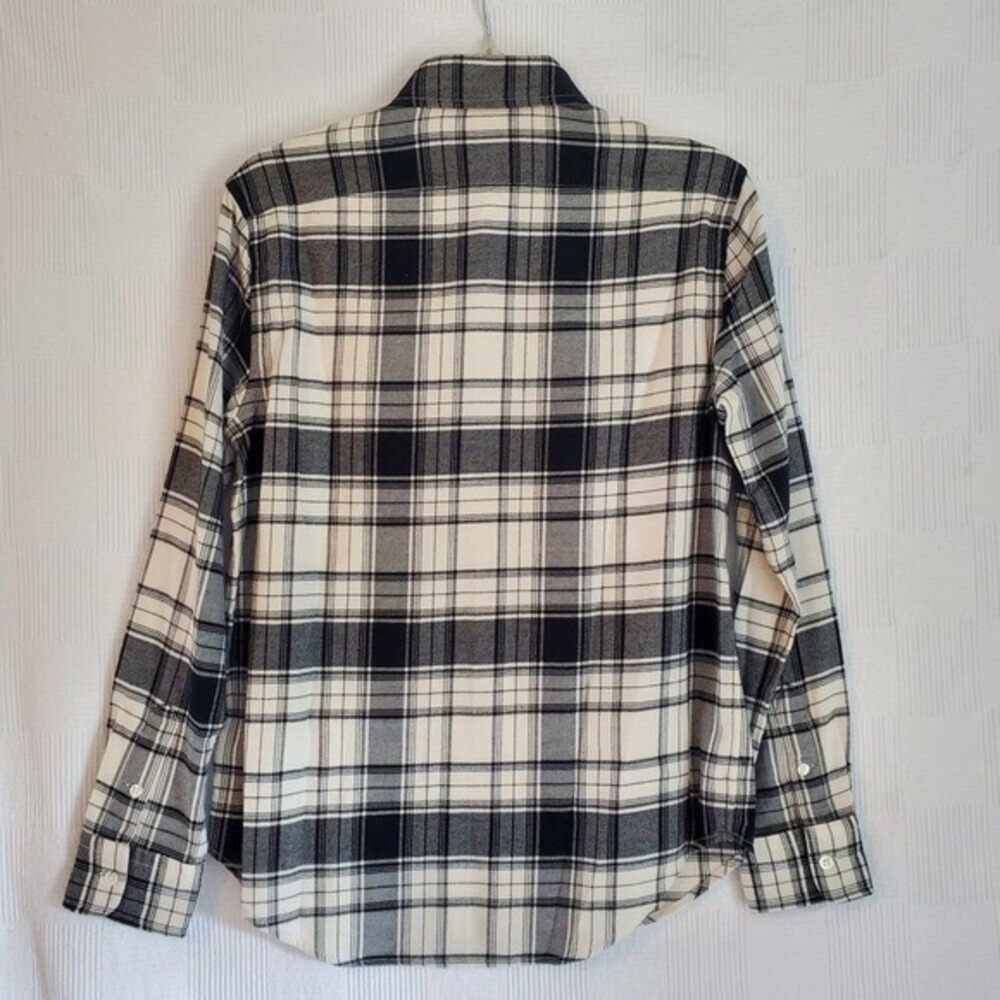 Polo Ralph Lauren Plaid Flannel Shirt Rhinestone Logo Monogram Womens Small - Picture 7 of 8